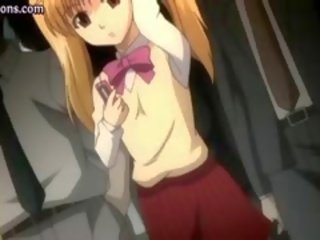 Blonde Anime Teenie Doing Handjob